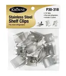 Krowne Metal P30-318 Krowne 12-Pack Snap-In Shelf Supports for Refrigerators- Stainless Steel