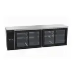 Krowne Metal SD108 Black 4 Glass Door Refrigerated Back Bar Storage Cabinet, 115 Volts