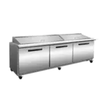 Maxx Cold MXCR72MHC 71.70'' 3 Door Mega Top Refrigerated Sandwich / Salad Prep Table