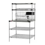 Metro CRHSP-3036 Prep Workstation with Overhead Heated Shelves,  (1) 36"W x 30"D reinforced stainless steel shelf