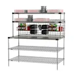 Metro CRHSP-3060 Prep Workstation with Overhead Heated Shelves,  (1) 60"W x 30"D reinforced stainless steel shelf