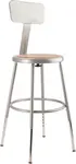 National Public Seating 6218HB NPS® Heavy Duty Steel Stool with Backrest
