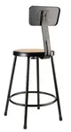 National Public Seating 6224B-10 NPS® 24" Heavy Duty Steel Stool with Backrest