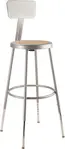 National Public Seating 6224HB NPS® Heavy Duty Steel Stool with Backrest