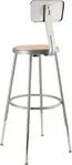 National Public Seating 6224HB NPS® Heavy Duty Steel Stool with Backrest
