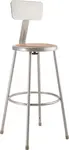 National Public Seating 6230B NPS® Heavy Duty Steel Stool with Backrest