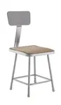 National Public Seating 6318B NPS® 18" Heavy Duty Steel Stool with Backrest