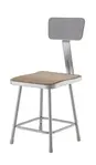 National Public Seating 6318B NPS® 18" Heavy Duty Steel Stool with Backrest