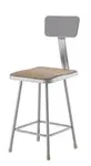 National Public Seating 6324B NPS® 24" Heavy Duty Steel Stool with Backrest