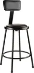 National Public Seating 6424B-10 NPS® Heavy Duty Steel Stool with Backrest