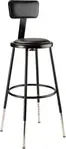 National Public Seating 6424HB-10 NPS® Heavy Duty Steel Stool with Backrest
