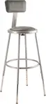 National Public Seating 6424HB NPS® Heavy Duty Steel Stool with Backrest