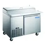 Norpole NP1R-PT 50.00'' 1 Door Refrigerated Pizza Prep Table