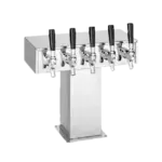 Perlick Corporation 4006-5BPC Tee Draft Beer Tower, Countertop, Glycol-Cooled - 14-5/8"W x 12-15/16"H