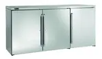 Perlick Corporation BBR72 Silver 3 Solid Door Refrigerated Back Bar Storage Cabinet, 120 Volts