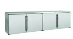 Perlick Corporation BBR96 Silver 4 Solid Door Refrigerated Back Bar Storage Cabinet, 120 Volts