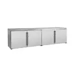 Perlick Corporation BBRLP96 Silver 4 Solid Door Refrigerated Back Bar Storage Cabinet, 120 Volts