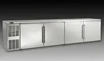 Perlick Corporation BBSLP84 Silver 3 Solid Door Refrigerated Back Bar Storage Cabinet, 120 Volts