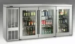 Perlick Corporation BBSN72 Silver 3 Solid Door Refrigerated Back Bar Storage Cabinet, 120 Volts