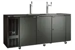 Perlick Corporation DDC92 3 Taps 1/2 Barrel Draft Beer Cooler - Stainless Steel, 4 Kegs Capacity, 120 Volts