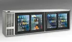 Perlick Corporation SDBS108 Silver 4 Glass Door Refrigerated Back Bar Storage Cabinet, 120 Volts
