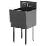 Perlick Corporation TS181CA Underbar Sink Unit, 1 Compartment, Stainless Steel, with 6"H Backsplash and without Drainboard / Faucet Not Included - 18"W x 18.56"D