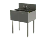 Perlick Corporation TSD22C Underbar Sink Unit, 2 Compartment, Stainless Steel, with 6"H Backsplash and without Drainboard / Faucet Not Included - 24"W x 24"D