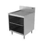 Perlick SC24 Underbar Drainboard, Freestanding with 6"H Backsplash Open Cabinet Base Adjustable Intermediate Shelf - 24"W x 24"D