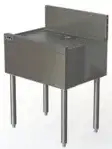 Perlick Perlick TS22 Underbar Drainboard, Freestanding with 6"H Backsplash Open Base - 22"W x 18.56"D