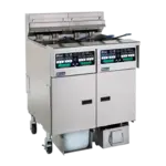 Pitco SELV14C-2/FD (2) 30 lb. Fry Tanks Electric Floor Fryer with Computer Controls and Solstice Filter Drawer System, 208 Volts