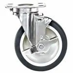 Quantum Food Service PT-PSB-S Swivel Polyurethane tainles Steel Caster  5" x 1-1/4"