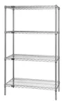 Quantum Food Service WR54-2124C NSF 4 Shelf 600 - 800 lb. Chrome Starter Wire Shelving Unit