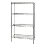 Quantum Food Service WR63-2124C NSF 4 Shelf 600 - 800 lb. Chrome Starter Wire Shelving Unit