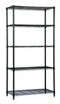 Quantum Food Service WR74-1424BK-5 NSF 5 Shelf 600 - 800 lb. Black Epoxy Starter Wire Shelving Unit