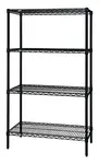 Quantum Food Service WR74-1824BK NSF 4 Shelf 600 - 800 lb. Black Epoxy Starter Wire Shelving Unit