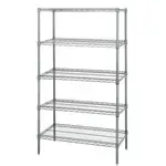 Quantum Food Service WR74-2448C-5 NSF 5 Shelf 600 - 800 lb. Chrome Starter Wire Shelving Unit