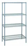Quantum Food Service WR86-1824GY NSF 4 Shelf 600 - 800 lb. Gray Epoxy Starter Wire Shelving Unit