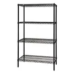 Quantum Food Service WR86-1836BK NSF 4 Shelf 600 - 800 lb. Black Epoxy Starter Wire Shelving Unit