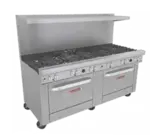 Southbend 4721AA Restaurant Gas Range, 72" W with 12 Burners and (2) Convection Ovens - 460,000 BTU
