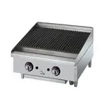 Star 6024CBF 24" Gas Countertop Medium Duty Lava Rocks Charbroiler with Manual Control - 80,000 BTU