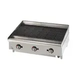 Star 6036CBF 36" Gas Countertop Medium Duty Lava Rocks Charbroiler with Manual Control - 120,000 BTU