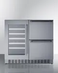 Summit Commercial SWCDAR36UC Combination Wine Cellar & 2-Drawer Refrigerator