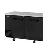 Turbo Air TBB-4SB-N Black 3 Solid Door Refrigerated Back Bar Storage Cabinet, 115 Volts