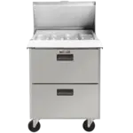 Traulsen CLPT-2712-DW 27.88'' 2 Drawer Mega Top Refrigerated Sandwich / Salad Prep Table