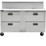Traulsen CLPT-6016-DW 60.25'' 4 Drawer Refrigerated Sandwich / Salad Prep Table with