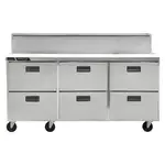 Traulsen CLPT-7230-DW 72.50'' 6 Drawer Mega Top Refrigerated Sandwich / Salad Prep Table