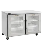 Traulsen CLUC-48R-GD-RR 48.25'' 2 Section Undercounter Refrigerator with 2 Right Hinged Glass Doors and Side / Rear Breathing Compressor