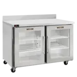 Traulsen CLUC-48R-GD-WTLR 48.25'' 2 Door Worktop Refrigerator with Front Breathing Compressor - 13.28 cu. ft.