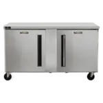 Traulsen CLUC-60F-SD-LL 60.25'' 2 Section Undercounter Freezer with 2 Left Hinged Solid Doors and Side / Rear Breathing Compressor