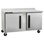 Traulsen CLUC-60F-SD-WTLR 60.25'' 2 Door Worktop Freezer with Side / Rear Breathing Compressor - 16.94 cu. ft.